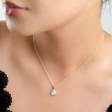 Classic Teardrop Necklace in Silver and Moonstone