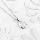 Classic Teardrop Necklace in Silver and Moonstone