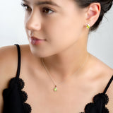 Classic Teardrop Necklace in Silver and Peridot