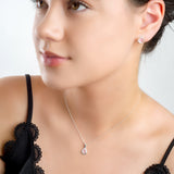 Classic Teardrop Necklace in Silver and Rose Quartz