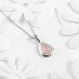 Classic Teardrop Necklace in Silver and Rose Quartz