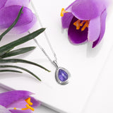 Classic Teardrop Necklace in Silver and Tanzanite