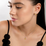 Classic Teardrop Necklace in Silver and Yellow Amber