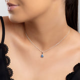 Classic Teardrop Necklace in Silver and Blue Opal