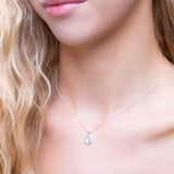 Classic Teardrop Necklace in Silver and Blue Topaz