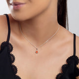 Classic Teardrop Necklace in Silver and Carnelian