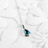 Classic Teardrop Necklace in Silver and London Blue Topaz