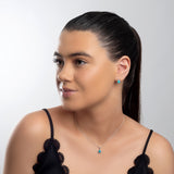 Classic Teardrop Necklace in Silver and Turquoise