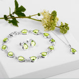 Classic Teardrop Necklace in Silver and Peridot