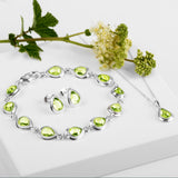 Classic Teardrop Stud Earrings in Silver and Peridot