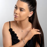 Classic Teardrop Link Bracelet in Silver and Dalmatian Jasper