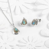 Classic Teardrop Necklace in Silver and Labradorite