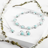 Classic Teardrop Link Bracelet in Silver and Larimar