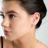 Classic Teardrop Stud Earrings in Silver and Moonstone
