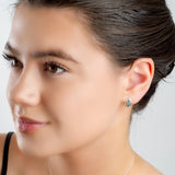 Classic Teardrop Stud Earrings in Silver and Labradorite