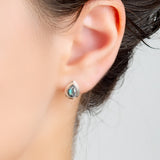 Classic Teardrop Stud Earrings in Silver and Labradorite