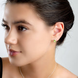 Classic Teardrop Stud Earrings in Silver and Peridot