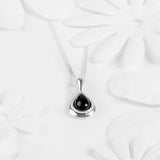 Classic Teardrop Necklace in Silver and Black Onyx