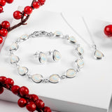 Classic Teardrop Stud Earrings in Silver and Moonstone