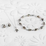 Classic Teardrop Stud Earrings in Silver and Dalmatian Jasper