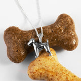 Miniature Airedale Terrier Dog Necklace in Silver