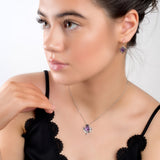 Scottish Thistle Necklace in Silver and Amethyst