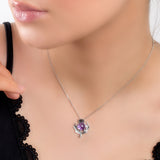 Scottish Thistle Necklace in Silver and Amethyst