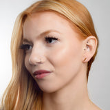 Simple Bar Stud Earrings in Silver with 24ct Gold