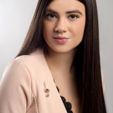 Large Treble Clef Brooch in Silver and Amber