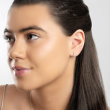 Musical Treble Clef Stud Earrings in Silver