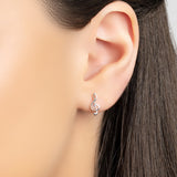 Musical Treble Clef Stud Earrings in Silver