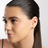 Musical Treble Clef Stud Earrings in Silver with 24ct Gold