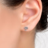 Tree of Life Stud Earrings in Silver