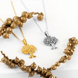 Tree of Life Necklace in Silver with 24ct Gold