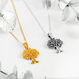 Tree of Life Necklace in Silver with 24ct Gold