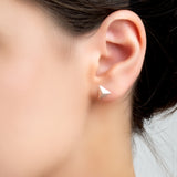 Silver Triangle Stud Earrings