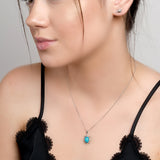 Turtle / Tortoise Necklace in Silver and Turquoise