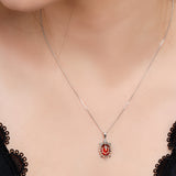 Turtle / Tortoise Necklace in Silver and Cognac Amber