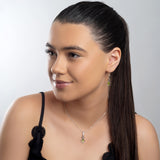 Music Violin Hook Earrings in Silver and Peridot