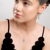 Music Violin Necklace in Silver and Turquoise