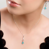 Music Violin Necklace in Silver and Turquoise