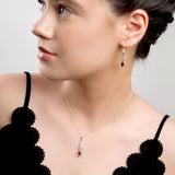 Music Violin Necklace in Silver and Amber