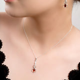 Music Violin Necklace in Silver and Amber