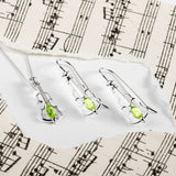 Music Violin Necklace in Silver and Peridot