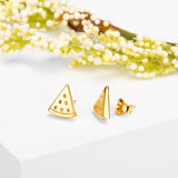 Watermelon Slice Stud Earrings in Silver with 24ct Gold