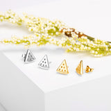 Watermelon Slice Stud Earrings in Silver with 24ct Gold