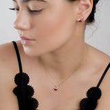 Cute Bird Necklace in Silver and Amber