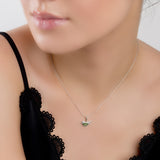 Cute Bird Necklace in Silver and Amber