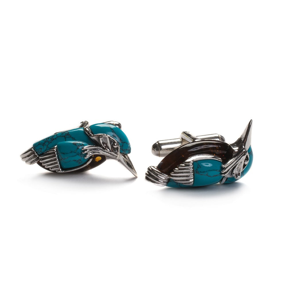 Kingfisher Cufflinks | Silver Cufflinks | Henryka UK