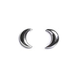 Crescent Moon Stud Earrings in Silver